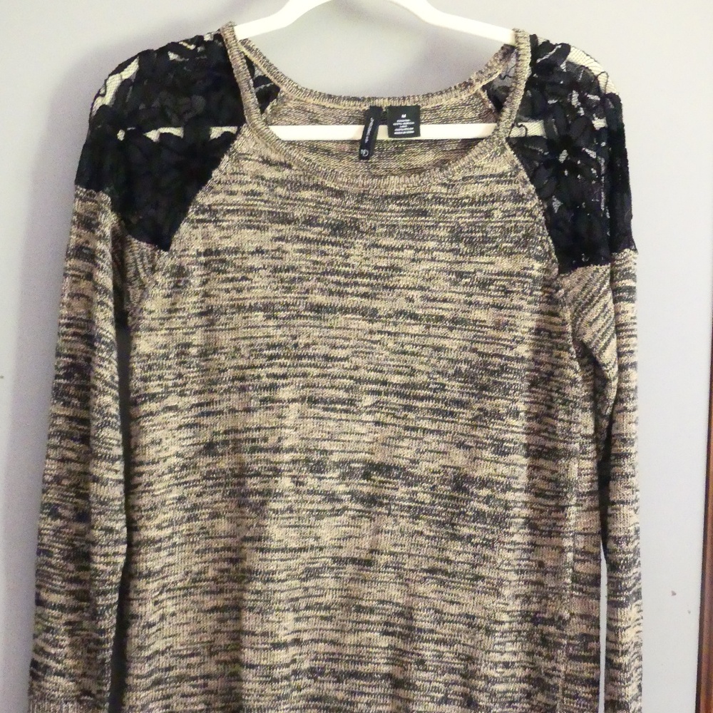 Lace Shoulder Sweater